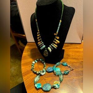 1 necklace and 3 bracelets